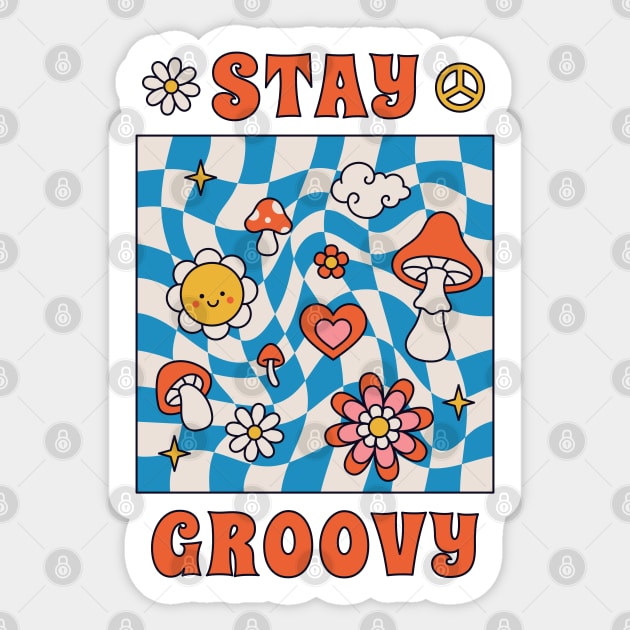 Stay groovy retro vintage 70s 80s aesthetic Sticker by RedCrunch